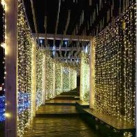 ราคา [COD] Curtain Light Festoon LED Icicle String Light Connectable New Year Eve Ornaments Garland 3x1/3x2/3x3/6x3m Christmas Decorations (1733458774969648590)