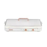 ราคา HOMU เตาแม่เหล็กไฟฟ้าอินดักชั่น 2 in 1 สองหัว พร้อมถาดปิ้งย่างมีฝาปิด The Plate Induction Long 2 หัว set เตา+กระทะ+ฝา (1729545501232171860)