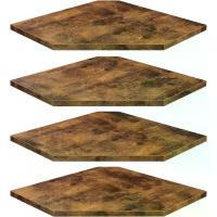 ราคา ชั้นวางเข้ามุม KKHome รุ่นติดผนัง ชุด 4 ชิ้น ชั้นวางมุมลอยพร้อมรูสำหรับสายไฟสำหรับกล่องสัญญาณ เครื่อง วางไม้แบบแขวนสำหรับห้องน้ำ ห้องนอน ห้องครัว สีน้ำตาลสไตล์ชนบท (1733423031190718284)