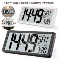ราคา นาฬิกาแขวนดิจิตอล ขนาดใหญ่ ใช้แบตเตอรี่ นาฬิกาปลุก พร้อมวันที่และตัวจับเวลา สัปดาห์ เหมาะสำหรับห้องนั่งเล่น ห้องนอน และตกแต่งสำนักงาน จอแสดงผลแบบตั้งโต๊ะ 12/24 ชั่วโมง นาฬิกาอิเล็กทรอนิกส์แบบกลางวัน (