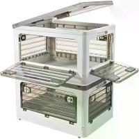 ราคา กล่องเก็บของพลาสติก dny888 ขนาด 32 ควอร์ท พร้อมฝาปิด แบบพับได้ มีล้อเลื่อน ประตู 4 บาน ซ้อนกันได้ สำหรับจัดเก็บเสื้อผ้า ของว่าง และอุปกรณ์แคมป์ปิ้ง แพ็ค 2 ชิ้น (สีเทา) (1733317860871931724)