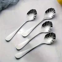 ราคา ช้อนกาแฟสแตนเลสทรงเปลือกหอย 5/10 ชิ้น ดีไซน์เรียบหรู ช้อนขนมหวานรูปเปลือกหอย สีเงิน/ทอง ช้อนเปลือกหอยขนาดเล็ก ช้อนน้ำตาล ช้อนคนชา กาแฟ ไอศกรีม เหมาะสำหรับใช้ในบ้าน ห้องครัว บาร์ คาเฟ่ ร้านอาหาร (17334