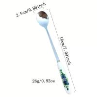 ราคา ช้อนกาแฟยาว 6 ชิ้น, ชุดเครื่องเงินสแตนเลสดีไซน์โดดเด่น, ช้อนขนาดเล็กน่ารักและสวยงามพร้อมด้ามจับเซรามิกสไตล์เก่า, เหมาะสำหรับใช้เป็นช้อนไอศกรีม ผสมน้ำตาล น้ำผึ้ง ซุป และนม ชา, เคร (1733403840661784189)