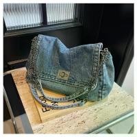 ราคา สายโซ่ ผ้ายีนส์ กระเป๋าสะพาย ดีไซน์เย็บแบบวินเทจ ปรับได้ กระเป๋าสะพายข้าง แฟชั่นสบายๆ ความจุขนาดใหญ่ กระเป๋าโท้ตยีนส์ การเดินทาง (1733214543375402519)