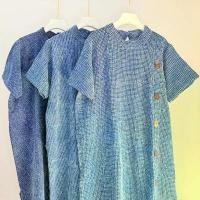 ราคา เดรสผ้าฝ้าย เดรสคอปีน เเขนสั้น ผ้าฝ้าย 100% ย้อมสีม่อฮ่อมทำหินขัด (Stone Wash) ผ้านุ่ม ใส่สบาย (1733190888114062795)