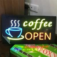 ราคา ป้ายไฟLED ป้ายไฟopen ป้ายไฟร้าน ป้ายไฟcoffee open รุ่นกล่องเขียว398บาท (1732930305799325076)