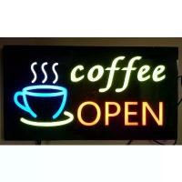 ราคา ป้ายไฟอะคริลิคกันน้ำ coffee OPEN (1733093739841160774)