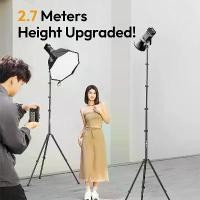 ราคา [COD] Ulanzi T270 2.7m Light Stand With Universal Mount 6kg Load Foldable Tripod For Photograph Video Lights Cameras Livestream Vlog (1733223602760811998)