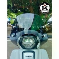 ราคา K Maker ชิลด์บังลม Honda Giorno125 สีดำสโม๊ก ใส ชุดอะไหล่เงินสแตนเลส แข็งแรง ไร้สนิม 100% สำหรับรถมอเตอร์ไซค์ Honda Giorno125 (1732590947040528072)
