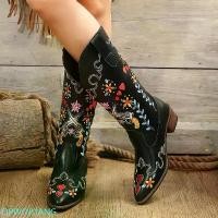 ราคา SOLEMATE : Bloom Boots รองเท้าบูทคาวบอย คาวเกิร์ล ปักลายน่ารัก COD (1733216738743583938)