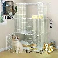 ราคา ชุดกรงแมว 3 ชั้น กรงแมวและสุนัข รั้วสุนัขและแมว กรงสัตว์เลี้ยง DIY รั้วเหล็ก (1733207878056838713)
