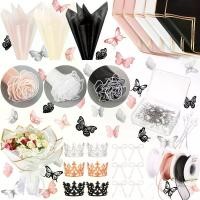 ราคา ชุดกระดาษห่อช่อดอกไม้ 368 ชิ้น อุปกรณ์ช่อดอกไม้ อุปกรณ์ช่อดอกไม้ ผีเสื้อ 3 มิติ หมุด ริบบิ้น โบว์ มงกุฎ เหมาะสำหรับร้านดอกไม้ งานฝีมือ DIY งานแต่งงาน สีสดใส นวนิยาย (1732915372129159101)