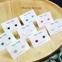 ราคา ต่างหูประจำวันเกิด รูปหัวใจ ติดหินแท้ นิล มุก ลาพิส เทอควอยซ์ มูนสโตน ต่างหูเงินแท้ 92.5% Heart shape Earring (1733363351857104816)