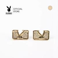 ราคา PLAYBOY Earring Collection ต่างหูดีไซน์ ทรงเหลี่ยมลายโลโก้กระต่ายฝังเพชร รหัส ST-253E361HG สีทอง (1732527024142779535)