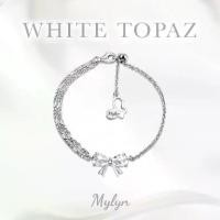 ราคา Mylin - สร้อยข้อมือเงินแท้ชุบทองคำขาว White Ribbon Earring ประดับพลอยแท้ White Topaz (ไวท์โทแพซ) (1733164621314033521)