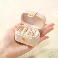 ราคา European and American Mini Ring Box Portable Earring Jewelry Box Leather Earring Ring Storage Box Cross-Border Amazon Jewelry Box (1733273157590091309)