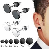 ราคา [COD] 1Pair Men's Round Stud Earring Stainless Steel Fine Needle Push Back Ear Studs Women Simple Jewelry (1733466073790187139)