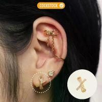 ราคา ตุ้มหู แบบห่วง ต่างหูโบว์ห่วงเพชร GLAMOUROUS RIBBON KNOT EARRING COCKSTOCK (1732183919966127779)