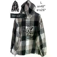 ราคา H มือสอง ขายตามสภาพ เสื้อเชิ้ตแขนยาวลายตารางหมากรุก CHIP CLIP พร้อมฮู้ด เสื้อเชิ้ตแขนยาวลายสก็อตสีขาว-ดำ (1733244302975993575)