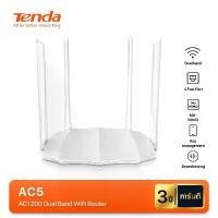 ราคา Tenda AC5 เราเตอร์ AC1200 Dual Band เร้าเตอร์ไวไฟ Smart Wireless WiFi Router Repeater 2.4G/5G (1732744655384249908)