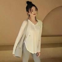ราคา Hooded Yoga Shirt for Women, Long Sleeve Loose Slimming Running Sports Casual Hooded Fitness Top for Autumn (1733369459884262648)