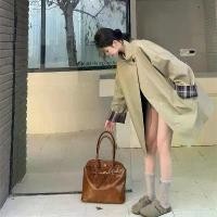 ราคา 2025 Benview [Notting Hill] 2025 Spring Color-Block Trench Coat Slim Fit Loose British Style (1733445558926411546)