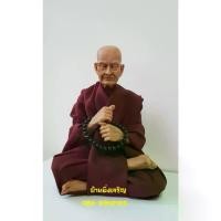 ราคา พระปทม ไทยพุทธศาสนา หุ่นขี้ผึ้งไฟเบอร์กลาสพระเกจิ สมเด็จโต ห่มจีวรสีกะดำ meditation พระปทม (1732635821631964206)