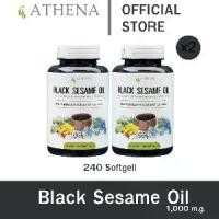 ราคา ATHENA น้ำมันงาดำ 1,000 มก. 120 แคปซูล Black Sesame Oil สำหรับสุขภาพ 120 Softgel 1,000 mg ต่อแคปซูล 2กระปุก (1733125597103162700)