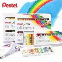 ราคา (USP)ของแท้/กล่องใหม่/ขายส่ง(ยกโหล12ชุด) Pentel Oil Pastels สีชอล์ค ชอล์คน้ำมัน เพนเทล ชุด12สี 16สี 25สี 36สี 50สี (1732717359506491226)