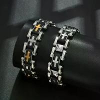 ราคา Simple Stainless Steel Punk Style Men's Bracelet Hot selling watch chain, European and American classic retro style. (1733459584403015091)