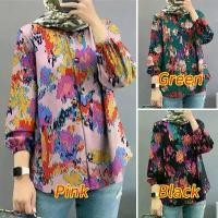 ราคา Thailand Singapore Indonesia Women's Shirt Printed Long Sleeve Malay Southeast Asian Fashion Women's Clothing (1733290049458440140)
