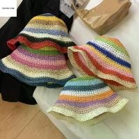 ราคา SWEET TIM หมวกปีกกว้าง หมวกกันแดดหญิง หมวกกันแดดปิดหน้า หมวกไปทะเล โครเชต์ถักโครเชต์ หมวกฟางสีรุ้ง ที่บังแดด ผ้าทอทอ หมวกชาวประมงชายหาด สง่างามเรียบหรู ปีกกว้างกว้าง หมวกบักเก็ตก (1732636524037965821)