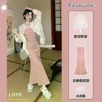 ราคา Crochet Lace Bra Set, Striped Pattern, Cute and Sexy Style, Bodycon Slim Fit, Women's Clothing for Spring, Summer and Autumn, Hot Girl Sun Protection Suit, New Arrival Rapunzel Dress (1733391632401663