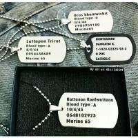 ราคา ป้ายห้อยคอ Dog Tag ป้ายชื่อ dogtag สร้อยทหาร สร้อยคอ จี้แท๊ก สลักชื่อ สแตนเลสแท้ ลอกยินดีคืนเงิน (1732931440741287038)