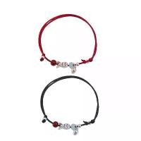 ราคา [COD] Small Fish Charm Braided Bracelets Women Men Adjustable Black Red Cord Jewelry Wristband Bangle Accessory for Couples Friendship (1733111712479479026)