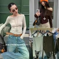 ราคา SU621 เสื้อแขนยาว ปาดไหล่ จะใส่แบบปาดไหล่ ผ้าหนานิ่ม ยืดหยุ่นได้ดี แฟชั่นเกาหลี TAG MM FISH (1733284230748866528)