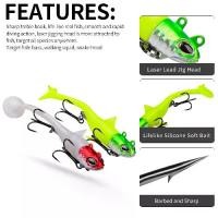 ราคา COD Lead Head Treble Hook Soft Fish Long Casting Lure Soft Bait T Tail Fish Shape Lead Fish Fake Bait for Bass and Sea Bass Fishing Gear (1733344037331371991)