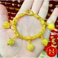 ราคา COD. สร้อยข้อมือ5ห้อยหัวใจ น้ำหนัก2บาท ทองชุบ ทองหุ้ม สวยจริง นพคุณห้างทอง Fashion accessories #อย่าน้อยใจตัวเอง (1732867831752852566)