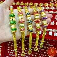 ราคา （จัดส่งจากประเทศไทย）. สร้อยข้อมือลงยา น้ำหนัก 3 บาท ทองชุบ ทองหุ้ม สวยเสมือนจริง JPgoldjewelry Fashion accessories #อย่าน้อยใจตัวเอง (1732868356198270309)