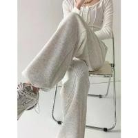 ราคา 2025 Women'S Sweatpants Autumn Winter 2025 New American Style Drawstring Loose Straight Fleece Casual White Gray Sweatpants (1733472973465224467)