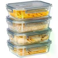 ราคา Glass Food Preservation Container with Ventilation Hole (Gray), Airtight Glass Food Container - Set of Glass Meal Prep Containers - Food Preservation Container with Lid - Pressur (1733475323069892399)