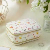 ราคา Magic Cube Exquisite Double-layer Zipper Jewelry Box Portable Necklace Earrings Ring Lipstick Storage Box (1733465105111483947)