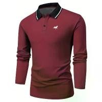 ราคา Men's Golf Shirt Golf Polos Work Casual Lapel Long Sleeve Basic Modern Plain Button Spring & Fall Regular Fit Golf Shirt (1733438729576220585)