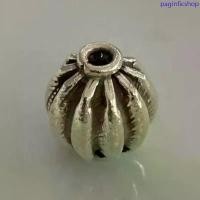 ราคา ลูกปัดเงินแท้ ลูกปัดทรงเม็ดมะยม ขนาด 13.5x11.8 มิล รูประมาณ 2 มิล งานฝีมือ DIY สินค้าขายดี (1733232877039682867)