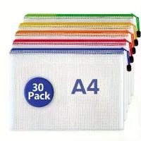 ราคา ถุงซิป 30 ชิ้น ถุงใส่เอกสารขนาด A4 ซองซิปสำหรับจัดเก็บเอกสาร เครื่องเขียน อุปกรณ์สำนักงาน ของใช้ในโรงเรียน และเครื่องสำอาง (1733453802851173906)