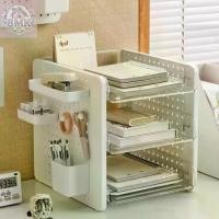 ราคา [จัดส่งทันที] BMK ชั้นวางของบนโต๊ะ กล่องใส่เอกสาร สําหรับใส่เอกสาร ความจุสูง กล่องเอกสารพลาสติก ตั้งโต๊ะ เครื่องเขียน (1732959954601805746)