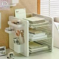 ราคา BMK ชั้นวางของบนโต๊ะ กล่องใส่เอกสาร สําหรับใส่เอกสาร ความจุสูง กล่องเอกสารพลาสติก ตั้งโต๊ะ เครื่องเขียน (1732718493893625014)