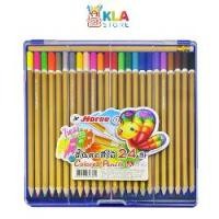 ราคา สีไม้24สียาว ตราม้า กล่องพลาสติก+ดินสอ2B 1x1 (1732682213787076455)