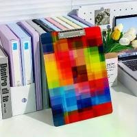 ราคา แฟ้มเอกสารพิมพ์ลายโมเสคสีรุ้งสดใส 4 ชิ้น ขนาด 12.4x8.8 นิ้ว (31.5x22.6 ซม.) ทำจากกระดาษแข็งทนทาน ลวดลายหลากสีสำหรับจัดเก็บเอกสารสอบ กระดาษ และไฟล์ | แฟ้มเอกสารสีสันสดใส | เข้าเล่มห่วงเหล็กแข็งแรง (173