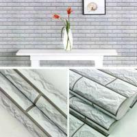 ราคา [COD] Wall Ideas BDSale!! วอลเปเปอร์ สติกเกอร์ PVC มีกาวในตัว ขนาด 45 ซม x 10 เมตร #ลายอิฐ #3Dขาวเทา (1733478284693899162)